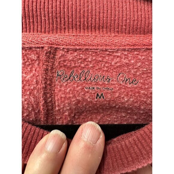 Rebellious One Womens Rust Sweatshirt M long sleeve lightweight pullover - Picture 4 of 7